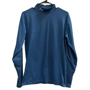 UNDER ARMOUR UNDER ARMOUR Coldgear Mock Neck Base Layer Shirt Blue Size Medium